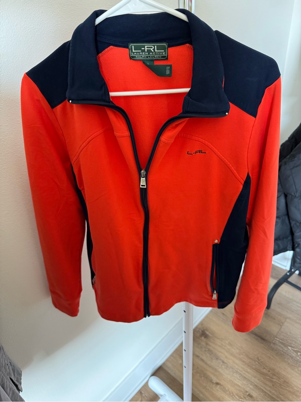 RALPH LAUREN WOMEN'S STRETCH JACKET FULL ZIPPER Size LARGE TRAINING RUNNING